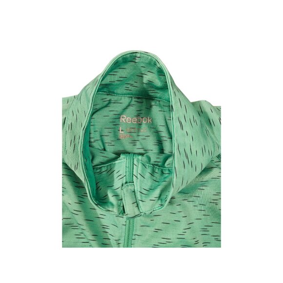 Reebok Women's Green Quarter Zip Mockneck Athletic Top - Size L - Picture 3 of 7